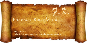 Fazekas Kocsárd névjegykártya